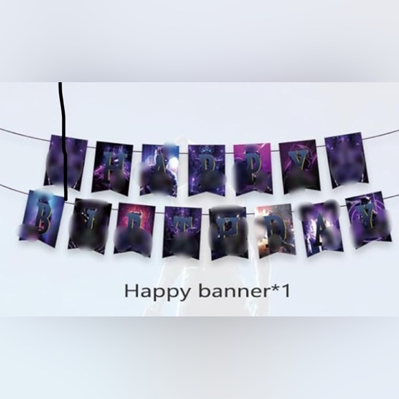 Black Panther happy birthday background/ backdrop, 6 x 4, purple and black - Picture 2 of 3